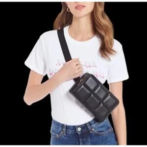 Amanda Uprichard Black Quilted Belt Bag Crossbody Purse